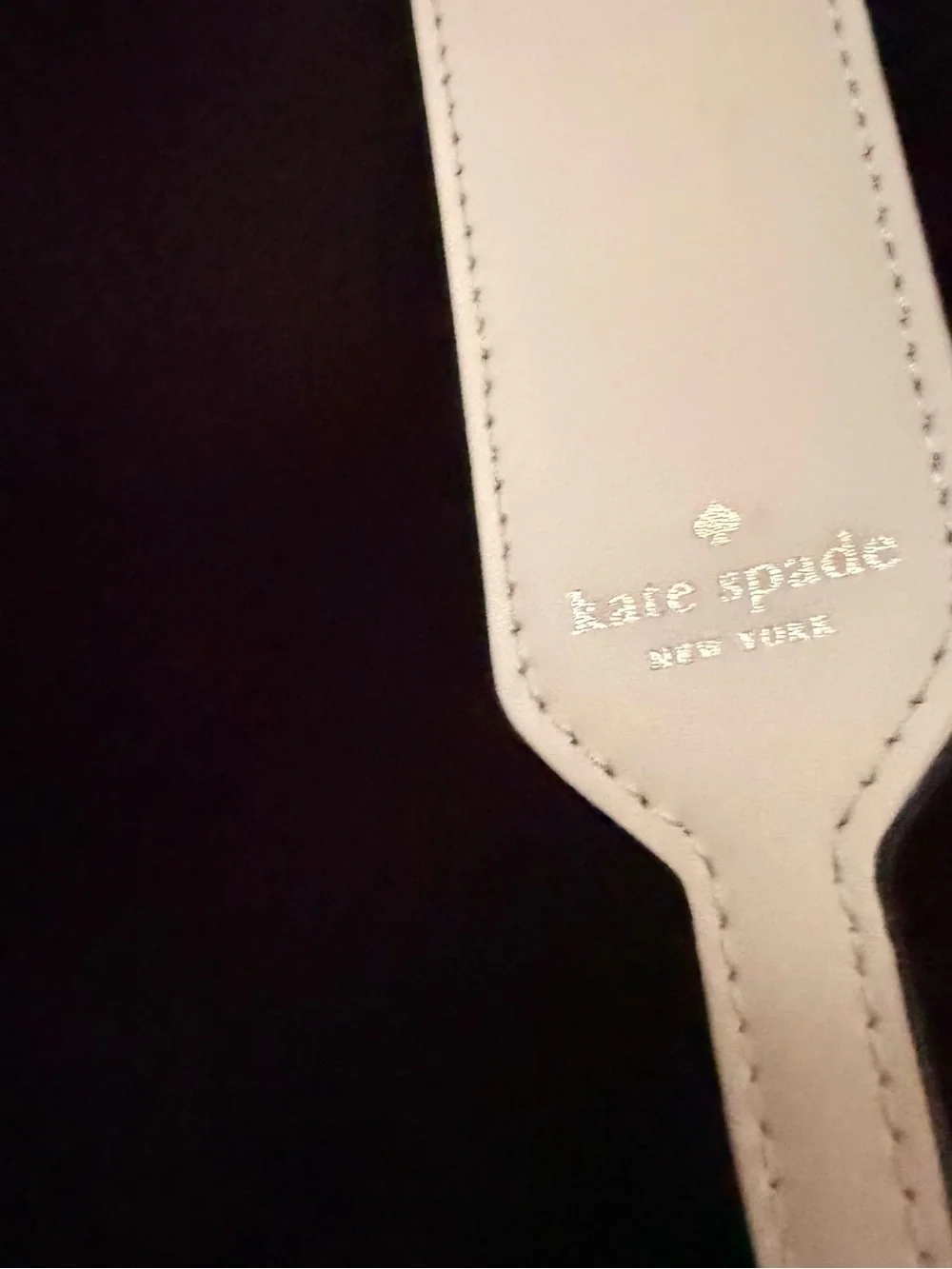 kate spade White Leather Strap with Red Heart & 'New York' Script